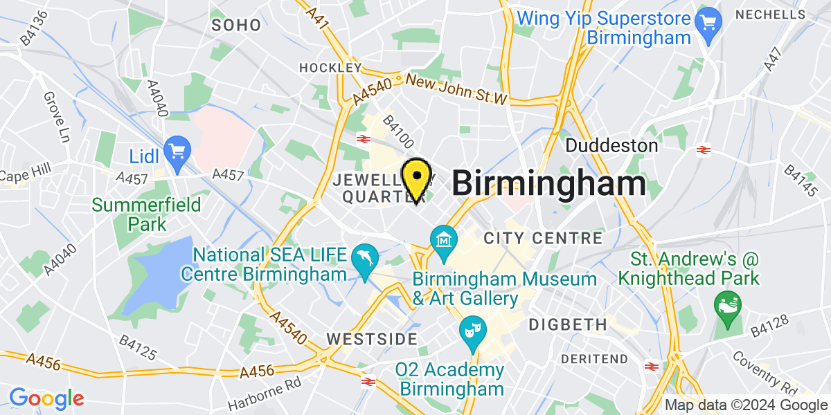 Map of Birmingham Newhall Street