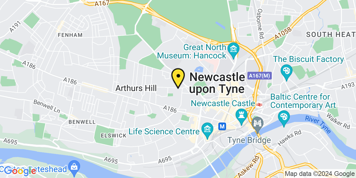 Map of Newcastle Stanhope Street