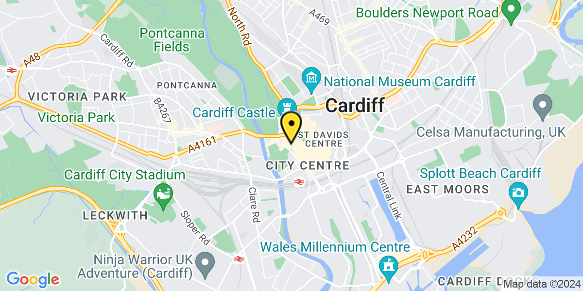 Map of Cardiff Westgate Street