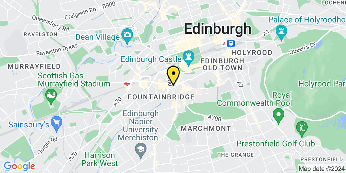 Map of Edinburgh Bread Street Lane