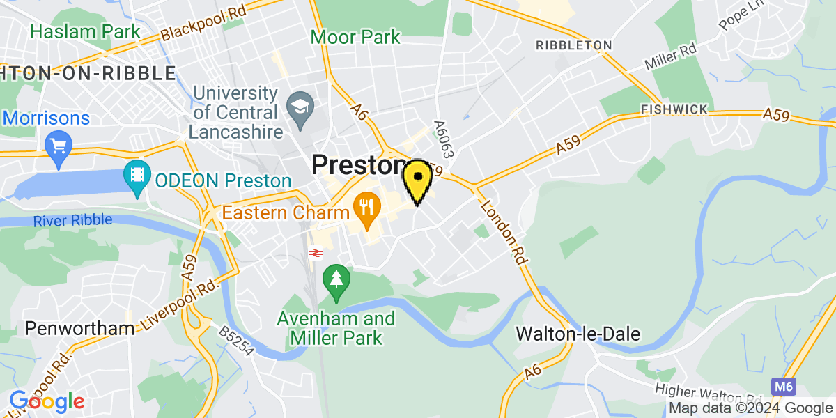 Map of Preston Manchester Road