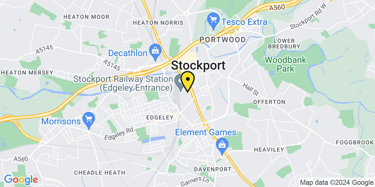 Map of Stockport Exchange Station
