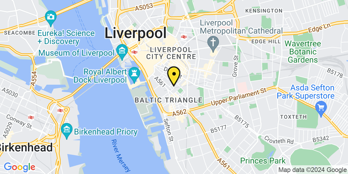 Map of Liverpool Upper Pitt Street