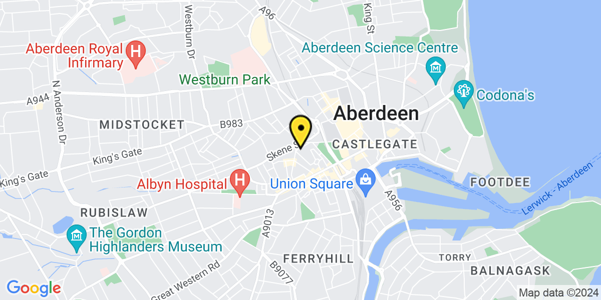 Map of Aberdeen Skene Terrace