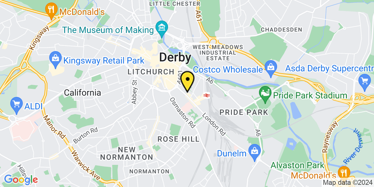 Map of Derby Trinity Street