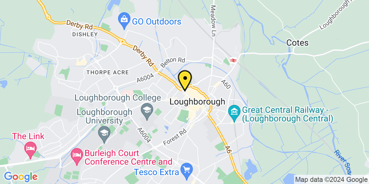 Map of Loughborough The Rushes