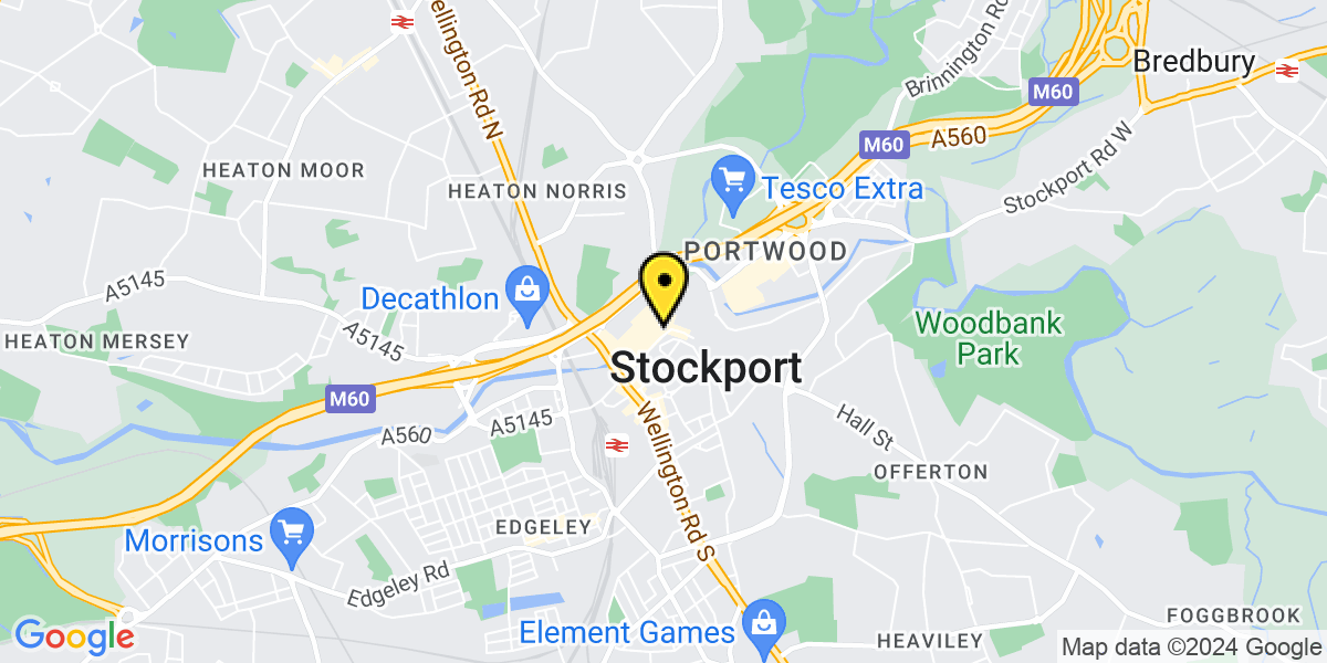 Map of Stockport Merseyway Redrock
