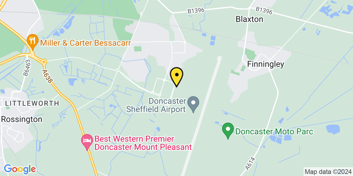 Map of Doncaster Sheffield Airport Premium Parking