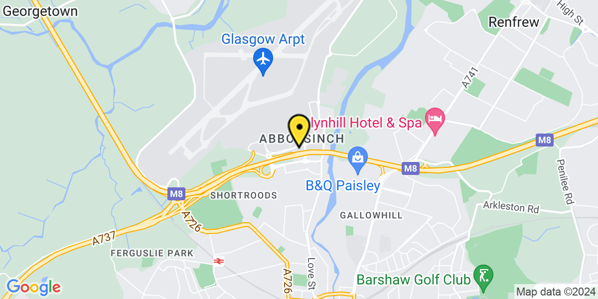Map of Glasgow Airport Holiday Inn Express Car Park
