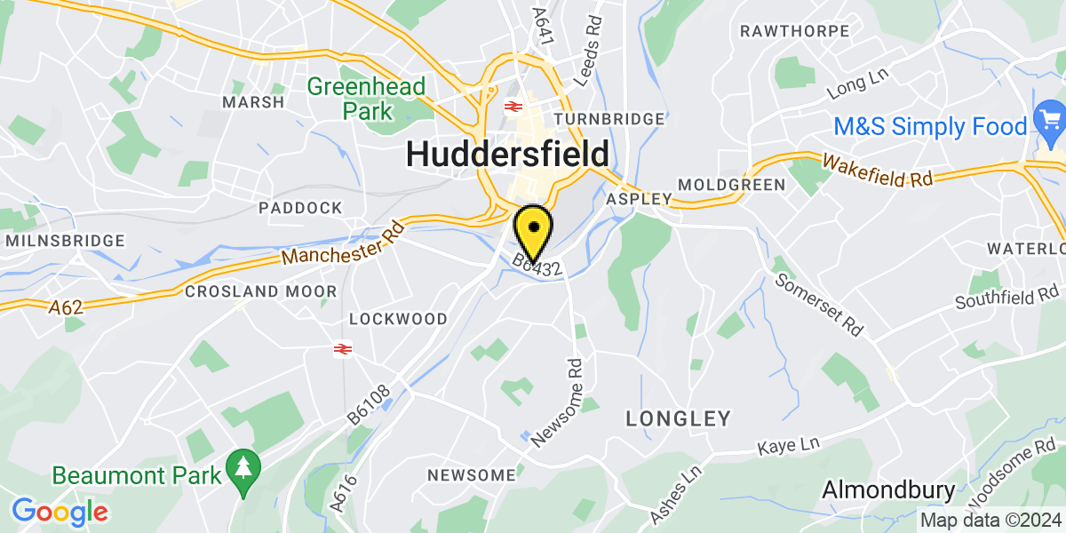 Map of Huddersfield Colne Road West