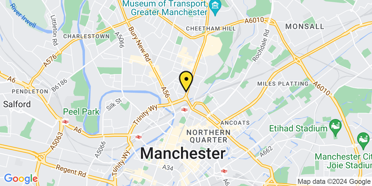 Map of Manchester Cheetham Hill Road