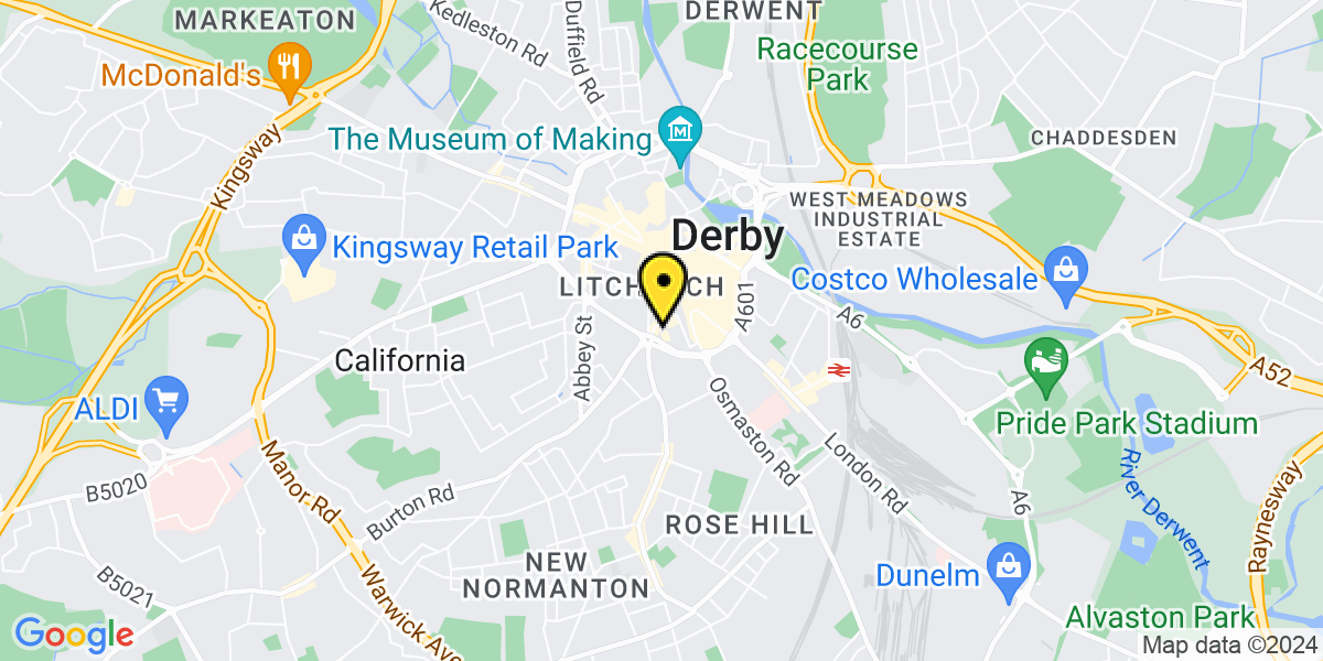 Map of Derby Babington Lane