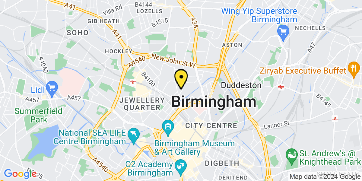 Map of Birmingham Henrietta Street