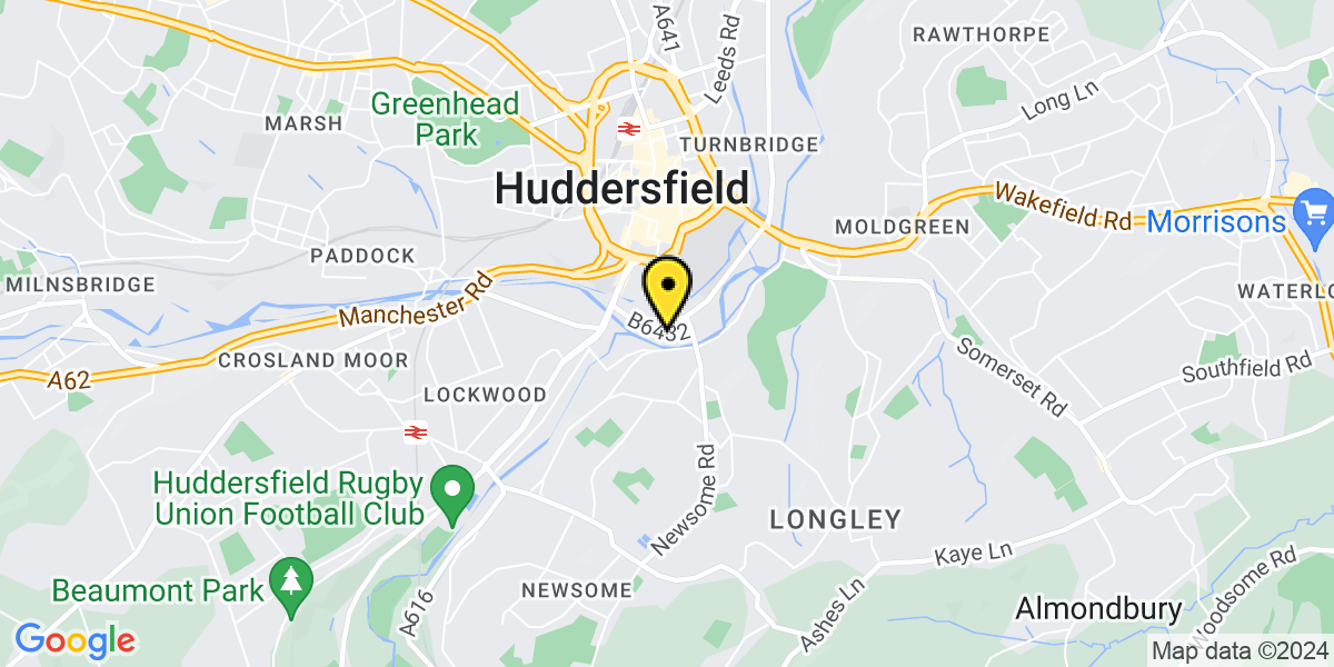 Map of Huddersfield Colne Road East