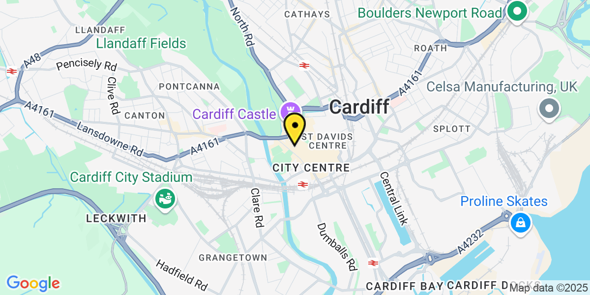 Map of Cardiff Westgate Street