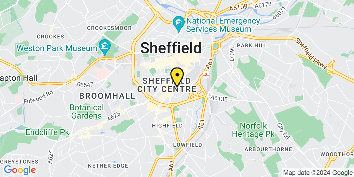 Map of Sheffield Eyre Street