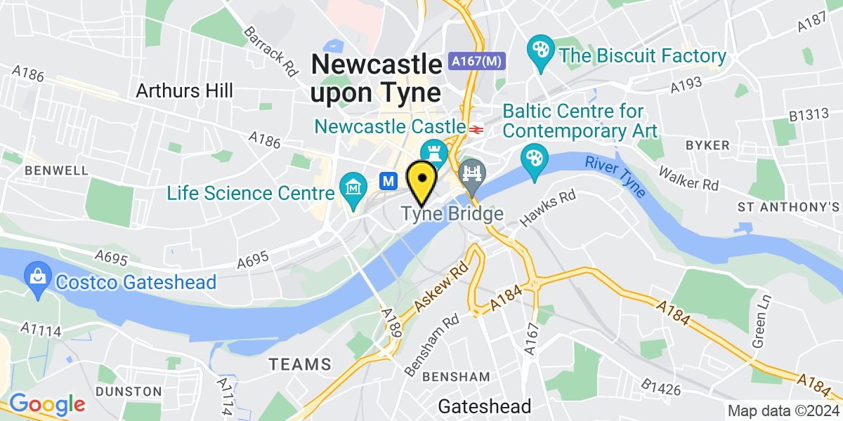 Map of Newcastle Quayside