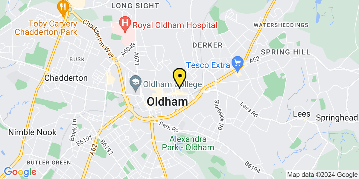 Map of Oldham Hopkins Street