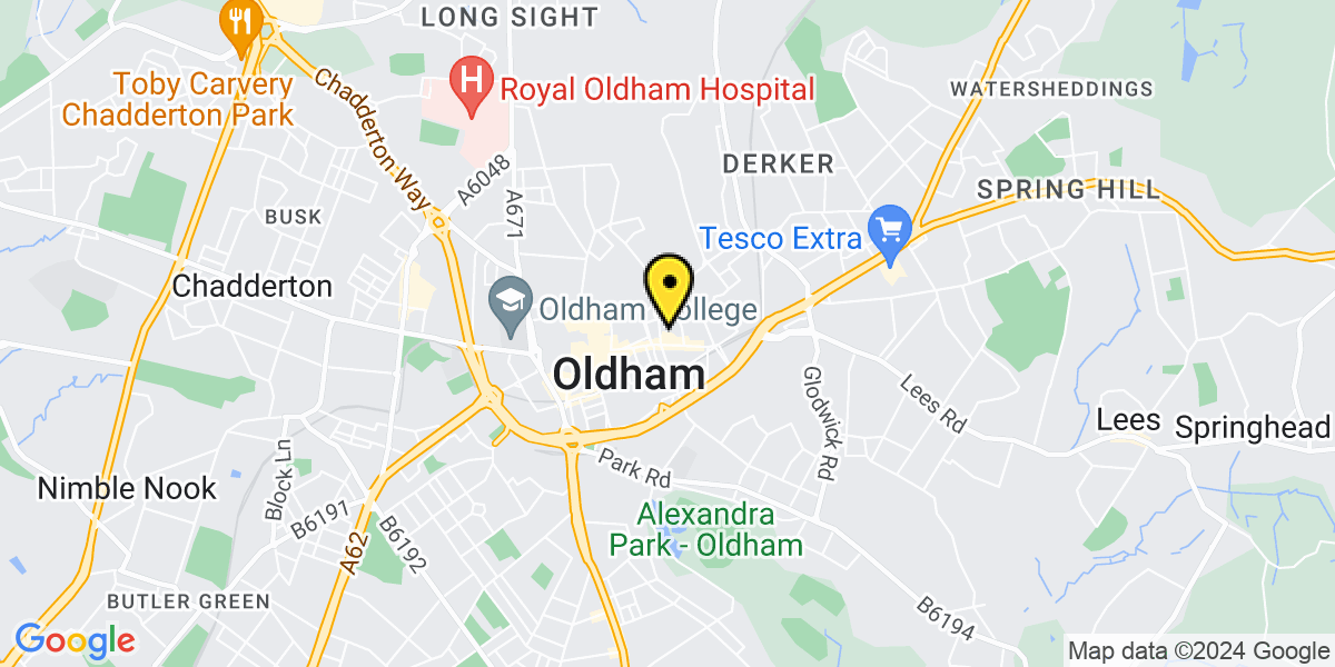 Map of Oldham Fairbottom Street