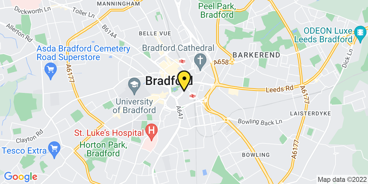 Map of Bradford Hall Ings