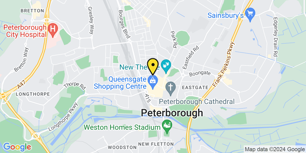 Map of Peterborough Lincoln Road