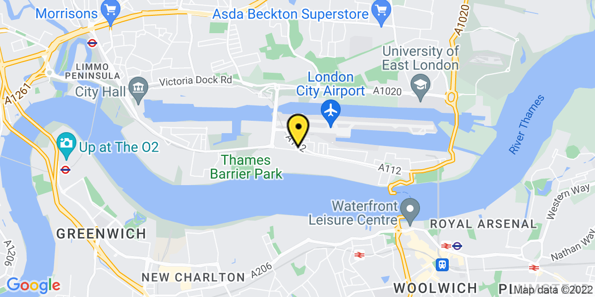 Map of London City Airport