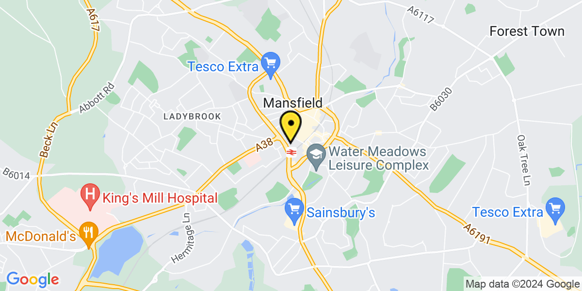 Map of Mansfield Midland Hotel Forecourt