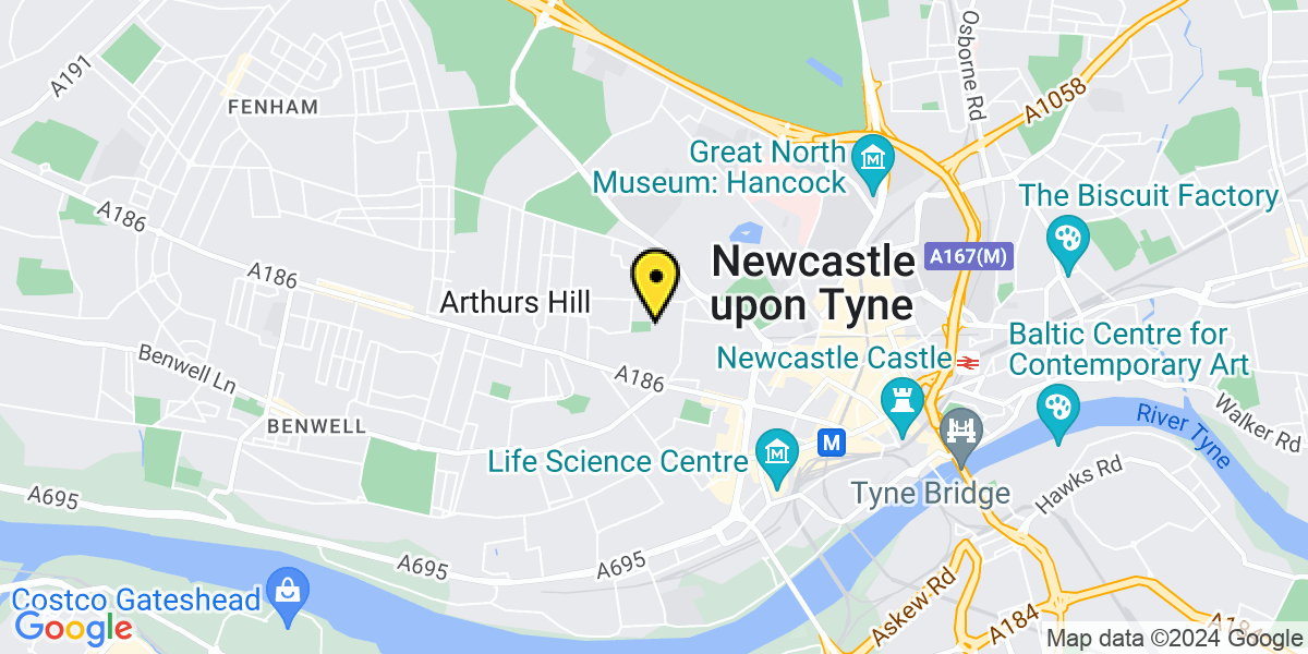 Map of Newcastle Douglas Terrace