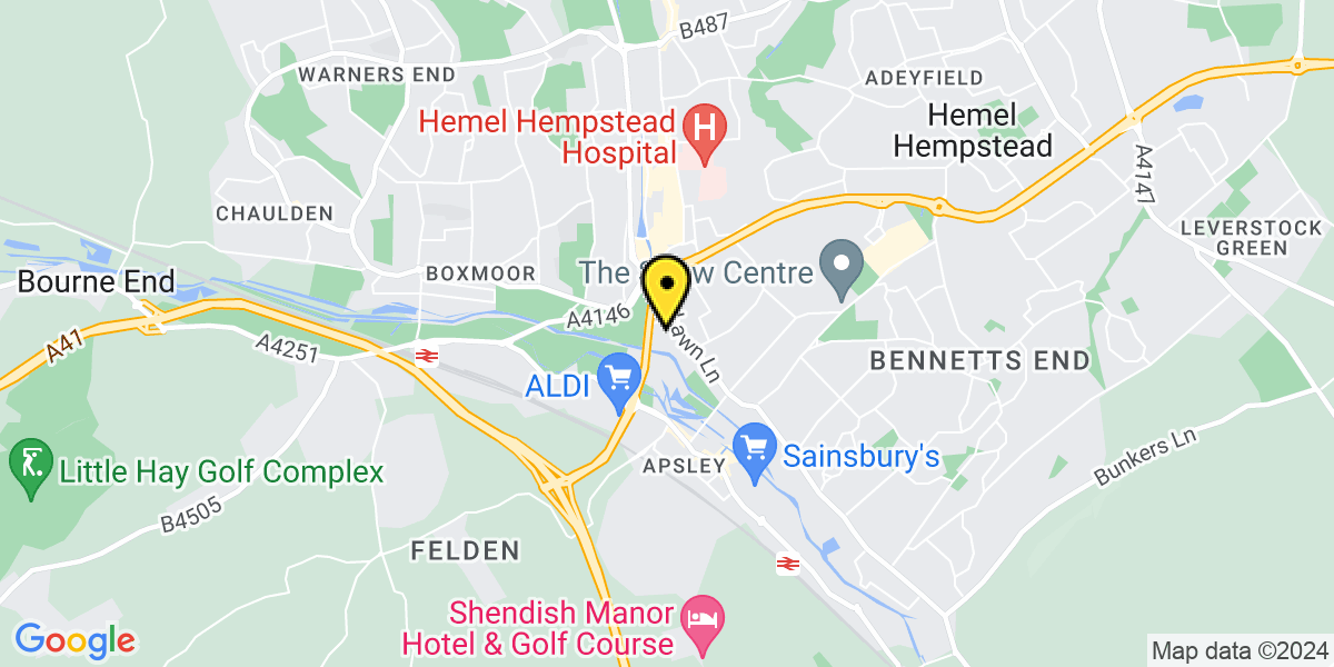 Map of Hemel Hempstead Corner Hall