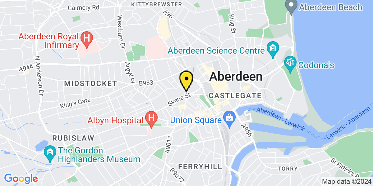 Map of Aberdeen Upper Denburn