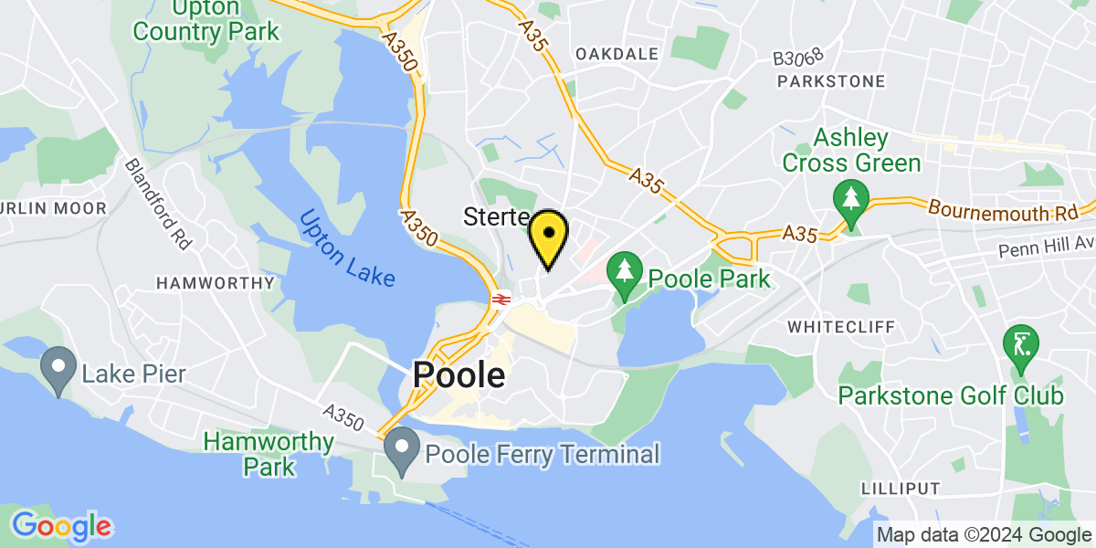 Map of Poole Labour Hall Denmark Lane