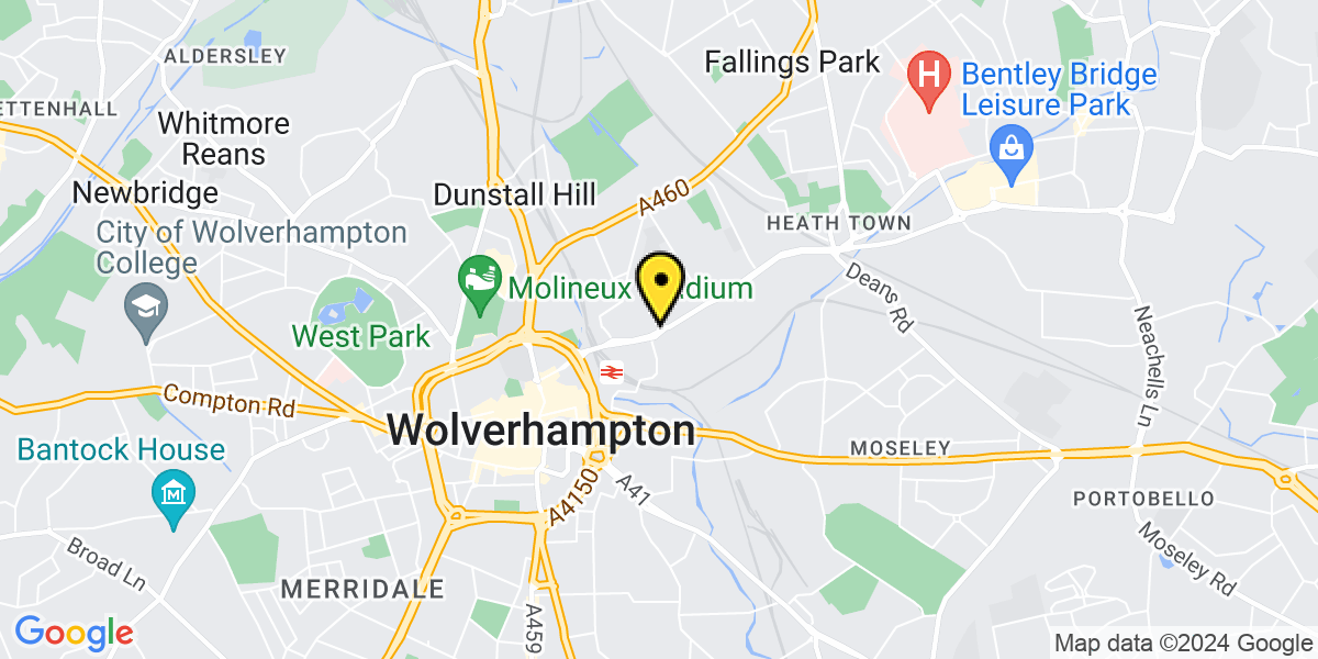 Map of Wolverhampton Wednesfield Road