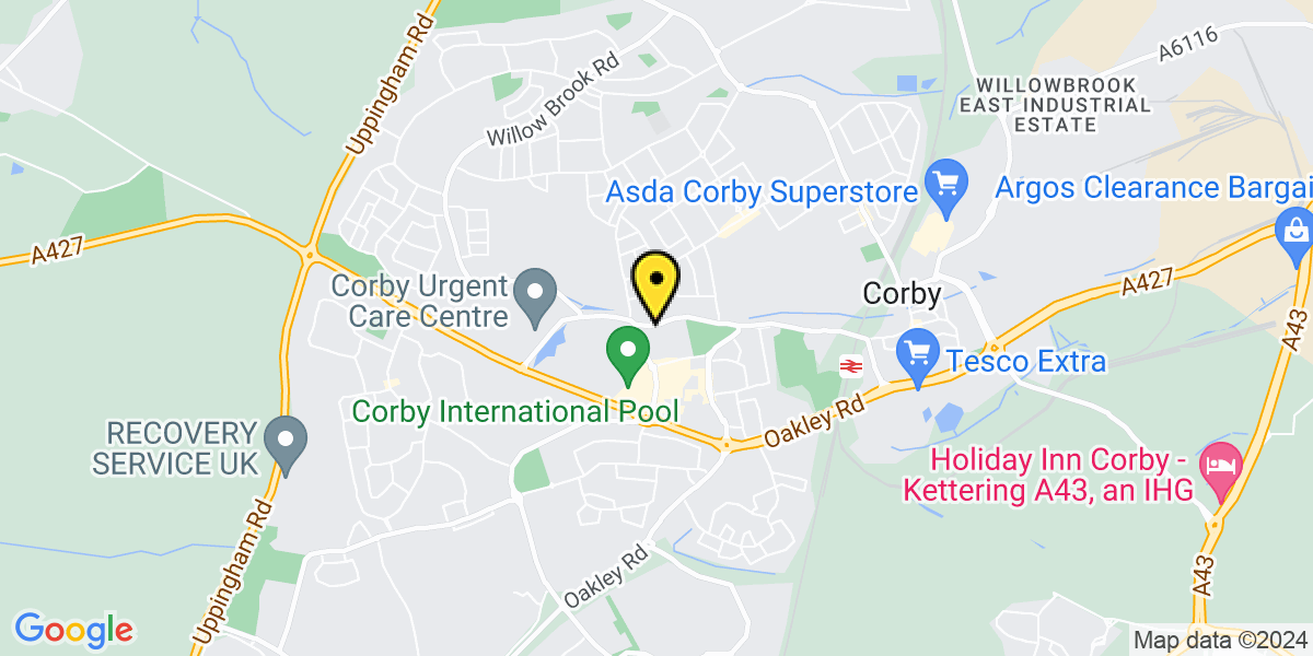 Map of Corby Cottingham Road