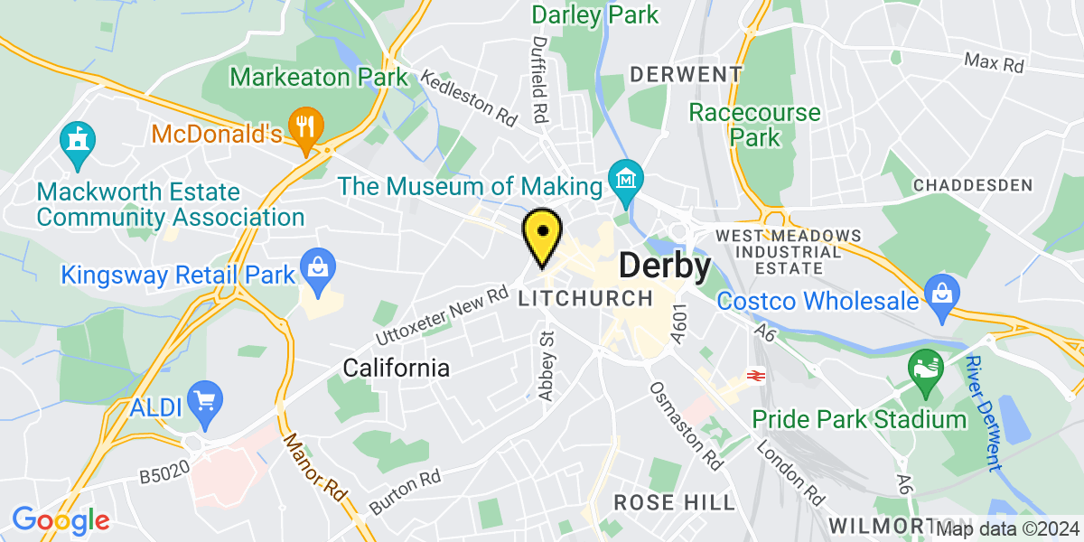 Map of Derby Friary Street