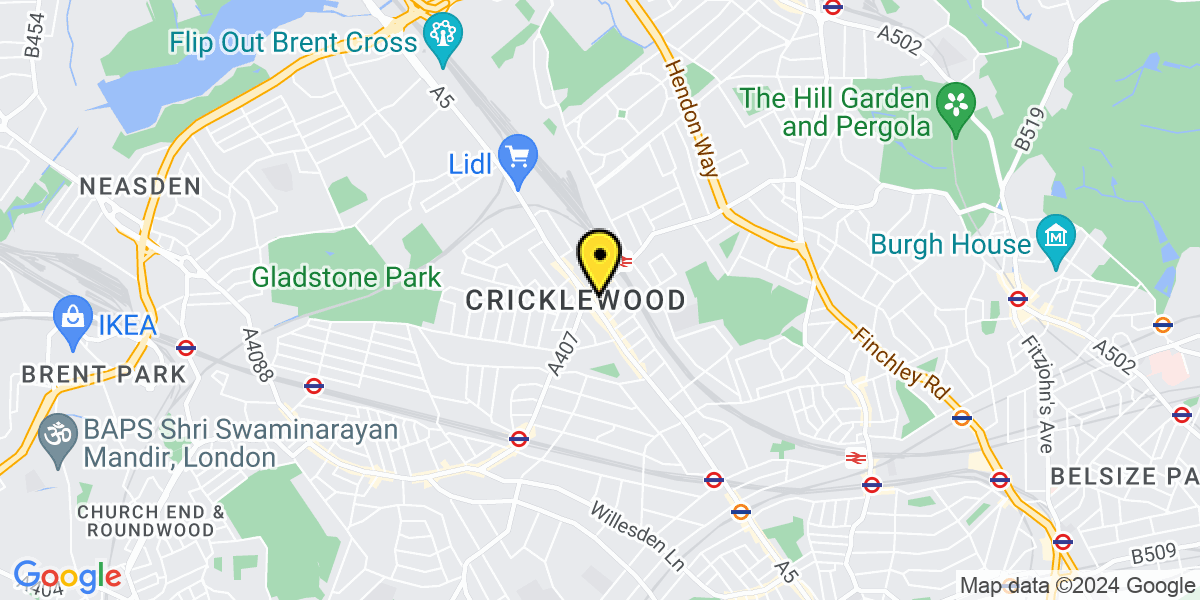 Map of Cricklewood Crown Hotel Underground