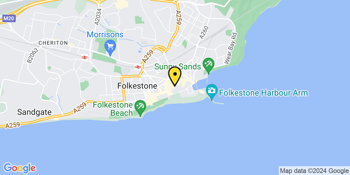 Map of Folkestone West Cliff Gardens