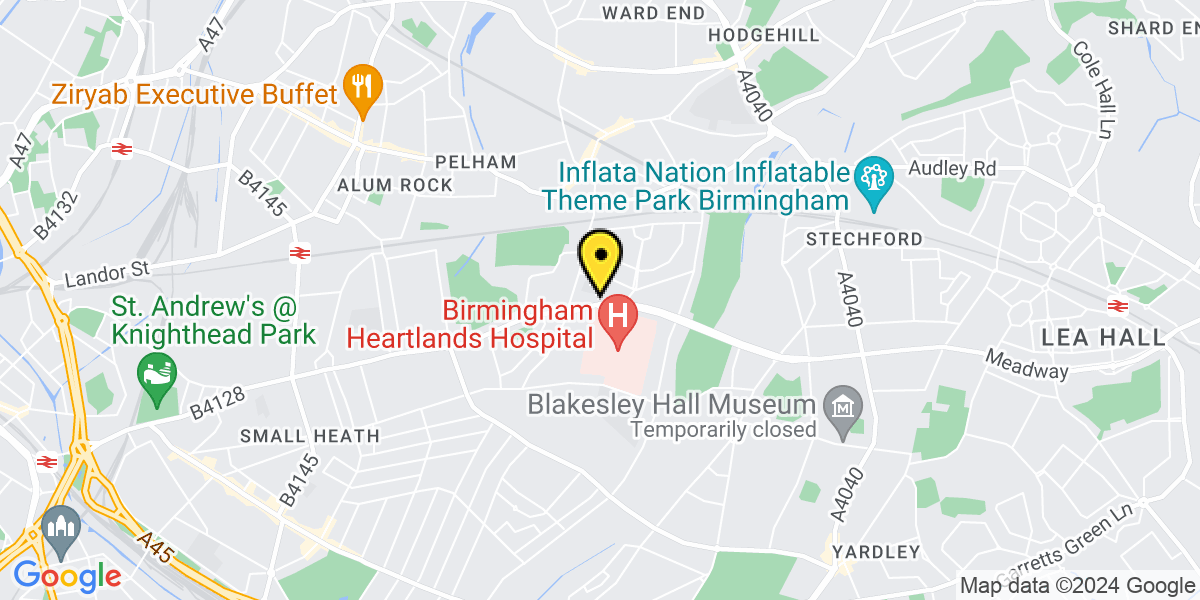 Map of Birmingham Heartlands Hospital