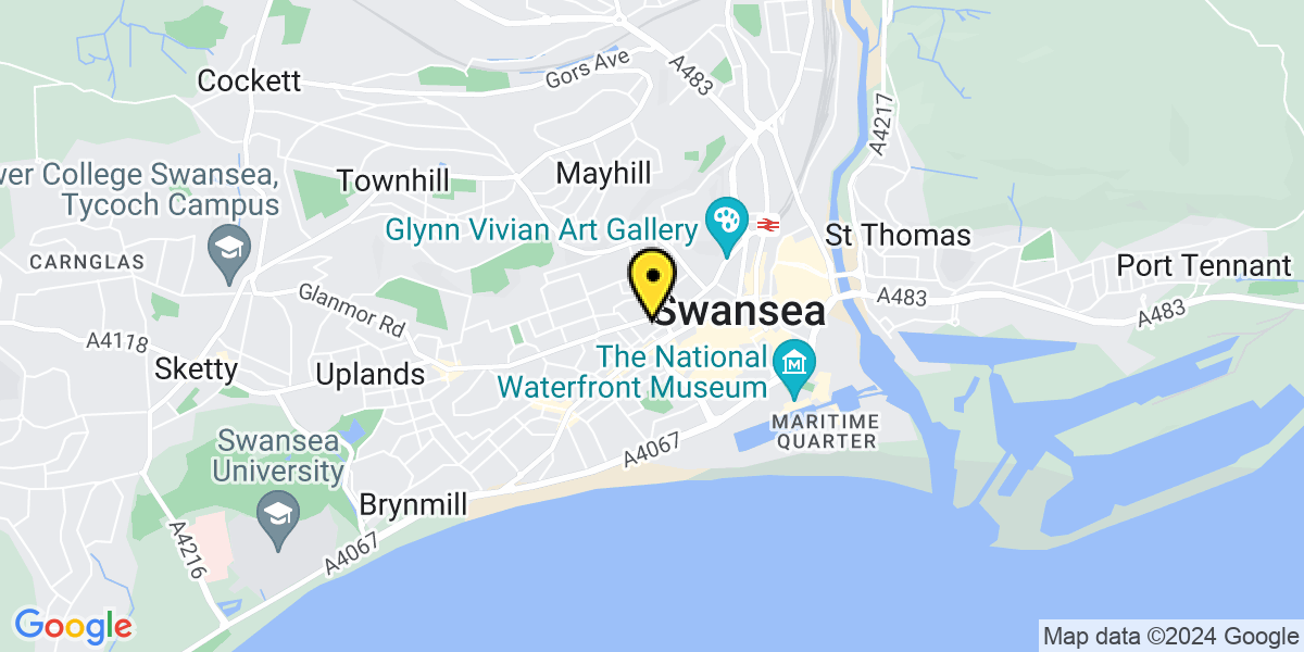Map of Swansea Mansel Street West
