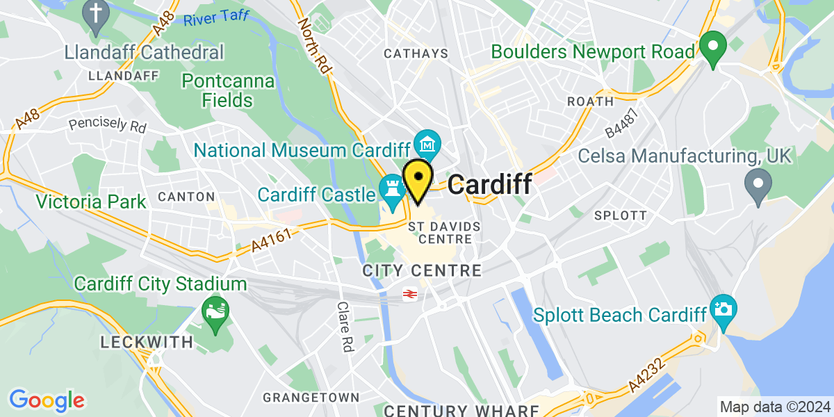 Map of Cardiff The Friary