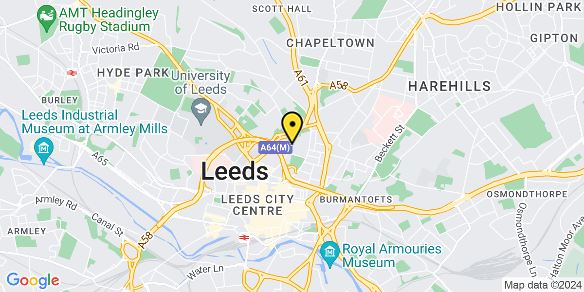Map of Leeds Lovell Park Hill