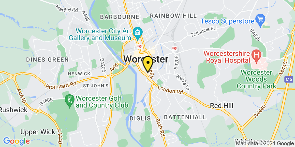 Map of Worcester Cathedral Square