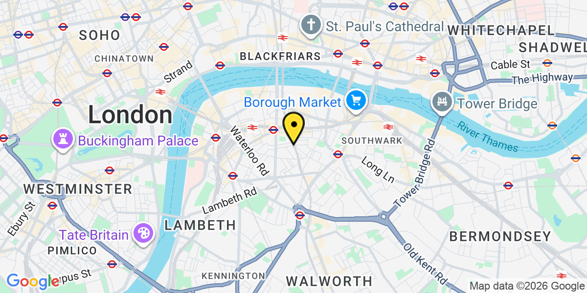 Map of Southwark Glasshill Street