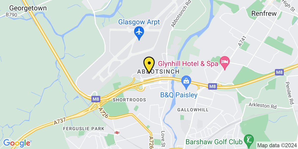 Map of Glasgow Airport Pick Up And Drop Off