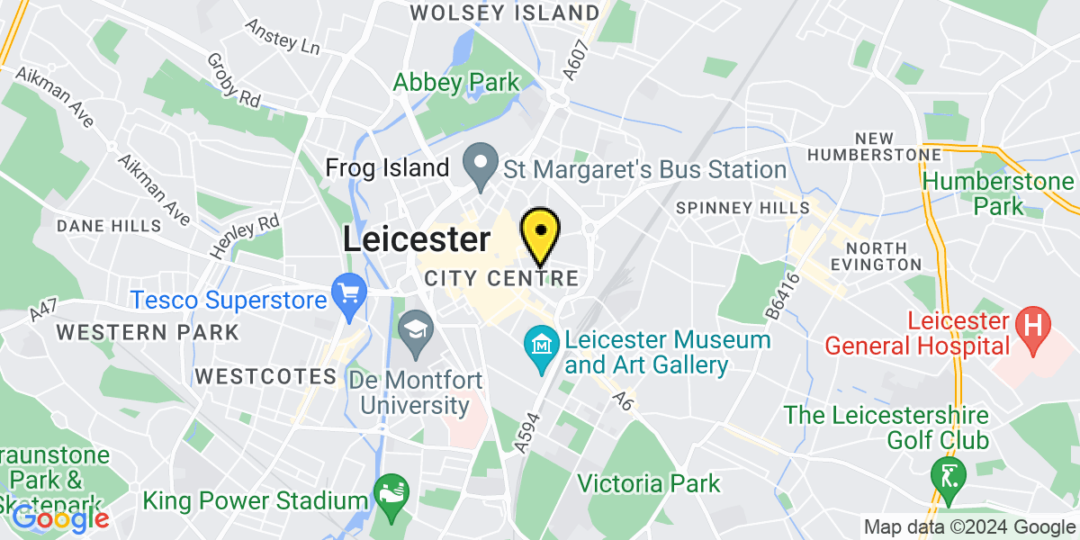 Map of Leicester Rutland Centre