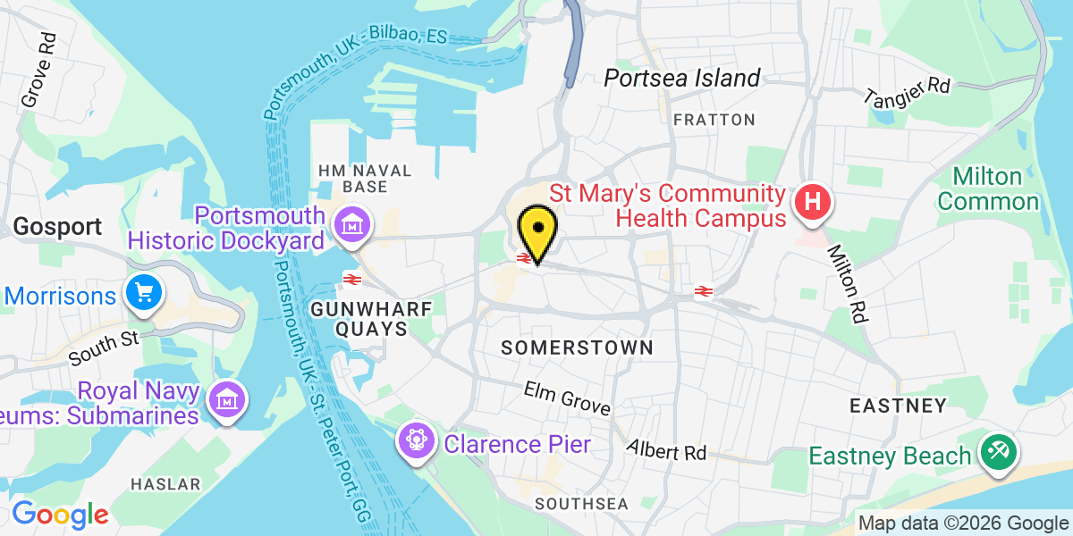 Map of Portsmouth and Southsea Station