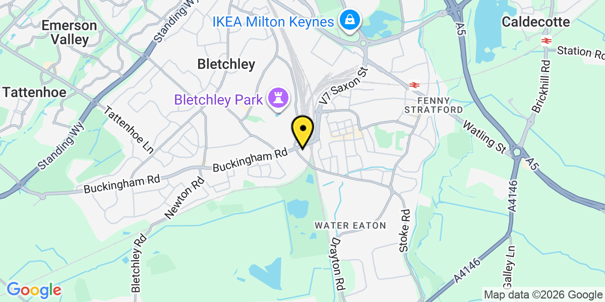 Map of Bletchley Water Eaton Road