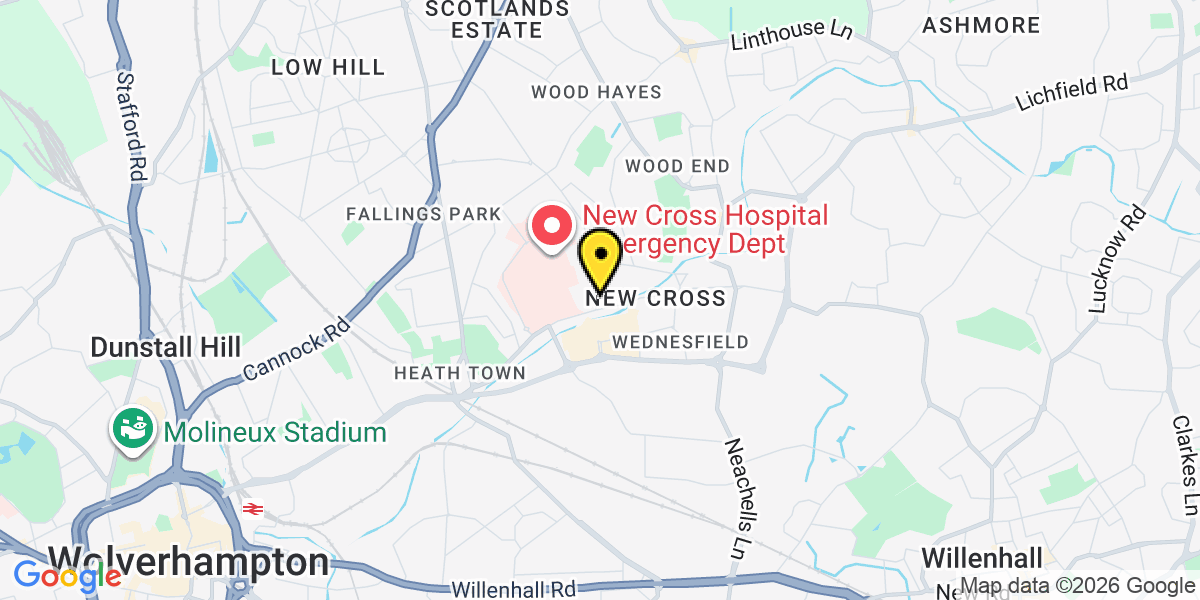 Map of Wolverhampton New Cross