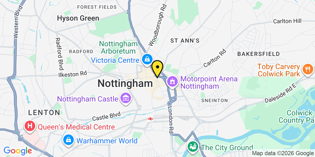 Map of Nottingham Broad Street
