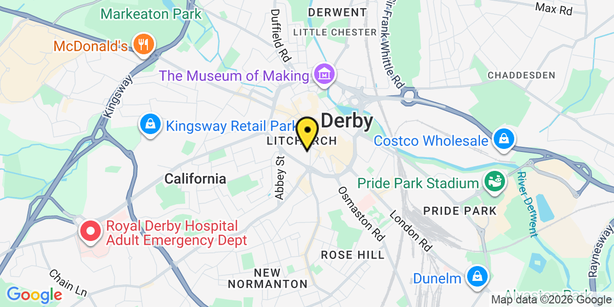 Map of Derby Wilson St