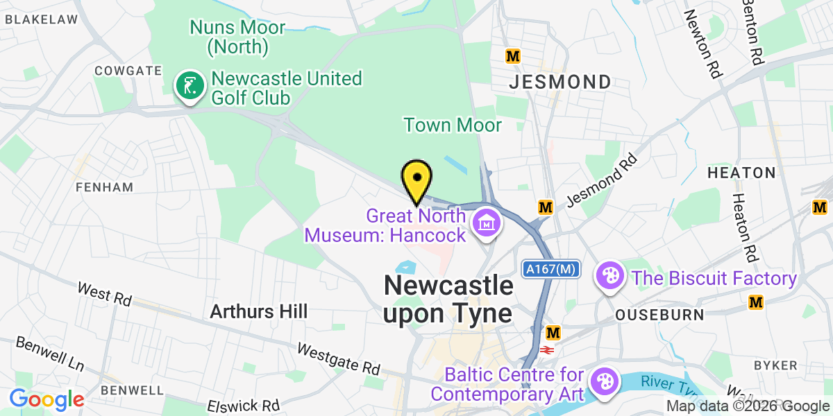 Map of Newcastle Framlington Place